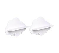 Lurrose 2 pièces Étagères Flottantes Murales Bois sans Perçage Support Multifonction pour Rangement Domestique Patères Intégrées pour Salle de Bain Cuisine Chambre Gain de Place et