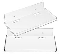 Lurrose 2 pièces Étagères Murales Flottantes Acryliques sans Perçage Lot de Étagères Murales Transparentes Multifonctionnelles Rangement Pratique pour Chambre Salon Bureau