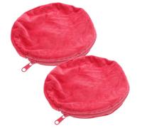 Lurrose 2 Pièces Housse Chauffe-Mains Ronde en Flanelle Douce Anti-brûlure Fermeture Éclair, Protection Multi-appareils pour Plaques Électriques et Fer, pour l'hiver en Déplacement