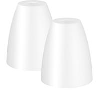 Lurrose 2 pièces Lot Abat-jours Plastique Blanc Ømm pour Lampes de Table et Lampadaires et Compatible Diffusion de Lumière Chaleureuse Design Moderne et Stable