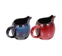 Lurrose 2 pièces Mini Pot à Lait Céramique avec Bec Verseur et Poignée Crémier Léger pour Café Thé et Sauce Pichet Porcelaine Multifonctionnel pour Maison et Café