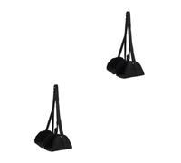 Lurrose 2 Pièces Pied Hamac Sangles Abdominales Avion De Hamac De Pied Tabouret Confortable Hamac De Bureau Voyage Repose-Pieds Cuissardes Réglable en Hauteur Vol Non Tissu Oxford Black