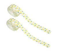 Lurrose 2 Rouleaux Ruban Décoratif Citron Polyester avec Fil Rigide Ruban Thème Fruit pour Cadeaux Couronnes DIY Fêtes Printemps Été Décoration Mariage Anniversaire