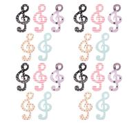 Lurrose 20 breloques plates en forme de notes de musique - Breloques acryliques pour épingles à cheveux, bijoux et autres créations sur le thème de la musique, coques de téléphone