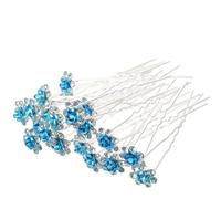 Lurrose 20 Épingles à Cheveux en Métal Bleu Strass Incrustés, Décoration Élégante pour Mariage, Accessoires Chic pour Femmes et Filles, Lot de 20 Pièces