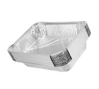 Lurrose 20 Pièces Barquettes en Aluminium Argentées pour Barbecue, Résistantes à Haute Température, Capacité 950 Ml, Empilables, pour Rôtissage et Pique-niques