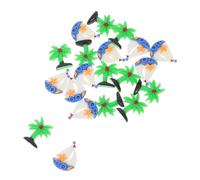 Lurrose 20 Pièces Charms de Chaussure Résine Décorations Plage Diy pour Filles Accessoires Cocotiers Bateaux Été Artisanat