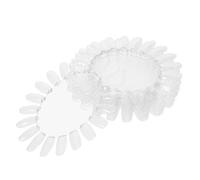 Lurrose 20 Pièces Présentoir à Vernis à Ongles, Roue D'échantillons D'ongles Transparente en Plastique, Ovale, 20 Conseils par Carte, Léger, pour Écoles de Beauté et Festivals