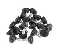 Lurrose 20 Pièces Tasse de Pied réglable extenseurs Jambe vis contremarches de Meubles Ajustable niveleurs Niveau soulevé Pieds glissants Pied de nivellement Patin de nivellement Black
