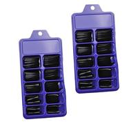 Lurrose 200 Faux Ongles Ballerine Extra Longs Forme Cercueil à Couverture Complète, Plastique Solide sans Danger, Boîte de 2 X 100 Pièces pour Manucure et Nail Art Professionnelles