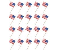 Lurrose 200 Pics Décoratifs de Drapeaux Américains pour Gâteaux et Cupcakes, Garnitures pour Desserts, Décorations de Fête, Lot de 200 Pièces, Accessoires pour Cocktails et Buffet