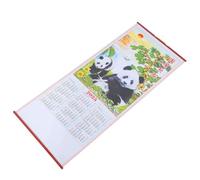 Lurrose 2025 Calendriers Chinois Année Du Serpent Calendriers Muraux Lunaires Panda Chinois Suspendu 2025 Annuel À Défilement En Rotin Imitation