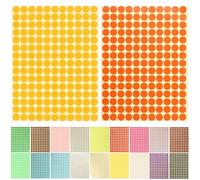 Lurrose 20feuilles Lot de Gommettes Rondes Colorées Autocollantes Petits Stickers Codage Couleur sans Résidus pour Fournitures Scolaires Organisation Maison et Étiquetage Plusieurs styles