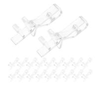 Lurrose 22 Pièces Clips Transparents pour Cantonnière de Stores Horizontaux, Plastique Clair, Compatible Barre Romaine 2,12 Pouces, Fixation Sécurisée pour Amélioration Maison