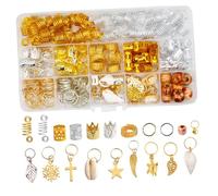 Lurrose 238 Accessoires pour Tresses Dreadlocks en Métal, Multi-couleurs, sans Outil, pour Coiffure Femme Adulte, Fête et Usage Quotidien, Décoration Capillaire Punk et Extensions Cheveux