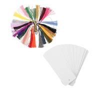 Lurrose 24 Pièces Marque Page Blanc Papier avec Glands Étiquettes Diy pour École et Fêtes Couleur Aléatoire