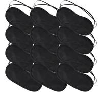 Lurrose 24 Pièces Masque Oculaire de Sommeil Yeux, Bandeau de Nuit Occultant Noir, Polyester, Mousse et Tissu Non Tissé, Double Bande Élastique, pour Trains et Hôtels