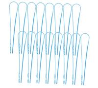 Lurrose 25 Pièces Filon filetage outil de crampon de fourche remplacement du cordon du passer par filet enfileur élastique outil de couture bricolage Plastique Ciel bleu