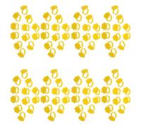 Lurrose 250pcs Coupelles de Colle Hexagonales Jaunes en Plastique pour Extensions de Cils 7 Compartiments en Nid D'abeille, Technologie Retardant la Solidification, Faciles à Nettoyer
