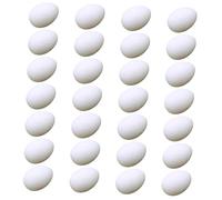 Lurrose 28 pièces Œufs Factices Plastique pour Pigeons Réutilisables et Résistants Œufs Décoratifs pour Nid Élevage et Induction Éclosion DIY Peinture et Décoration