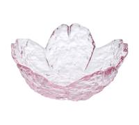 Lurrose 2pcs Assiettes en Verre à Fleurs de Cerisier, Plat D'assaisonnement en Verre Martelé, Design Unique de Cinq Pétales, Usage Polyvalent pour Maison et Commerces Alimentaires