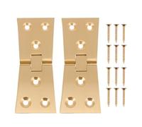 Lurrose 2pcs Charnières Pliantes à Bascule en Cuivre Or, Résistance la Corrosion, Support Autonome, pour Tables Pliantes et Bureaux, Ouverture 180 Degrés