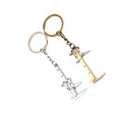 Lurrose 2pcs Mini Pied à Coulisse Porte-clés en Alliage Argenté, Outil de Mesure Précis et Portable comme Présent Pratique