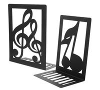 Lurrose 2pcs Supports de Livres en Fer Noir de Note de Musique, sans Bords Tranchants, Protège Mains et Livres, Décorations Pratiques pour Bibliothèques et Magasins