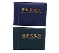 Lurrose 2Pièces Album de Collection de Organisateur de Portable pour Stocker et Protéger Vos de Médailles et Jetons Vert Bleu