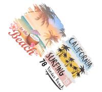 Lurrose 2pièces Autocollants De Transfert Thermocollants Été Motif Cartoon Pour T-shirts Patches à Repasser Décoratifs Pour Vêtements
