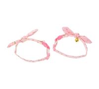 Lurrose 2pièces Lot de Colliers Ajustables pour avec Chaîne Fleurie Et Clochette Bijou Élégant pour Chiot Femelle Adapté Aux Photos Et Occasions Spéciales