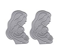 Lurrose 2pièces Matrice de Découpe en Acier en Forme de Mère et Garçon Fille pour Gabarit Embossage DIY Scrapbooking et Décoration