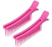 Lurrose 2pièces Pince de Coiffure Multifonction pour Salon Coupe et Coloration Pince à Cheveux avec Peigne pour Dégradés et Fixation Facile