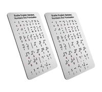 Lurrose 2pièces Tableau Braille Alphabet pour Débutants Outil Apprentissage Tactile Portable Lettres Chiffres Ponctuation Relief pour Garçon Fille Aveugles Aide Éducative à Domicile