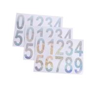 Lurrose 3 Feuilles Étiquettes Numériques Réfléchissantes Numéros De Boîte Aux Lettres Pour L'extérieur Autocollants Numérotés Numéros De Maison Pour L'extérieur Moderne Pvc Auto-adhésif