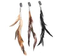 Lurrose 3 pcs Plumes Extensions De Cheveux Vintage Plume Bandeau Cheveux Accessoires De Décoration pour Filles Femme (Couleur Mixte)