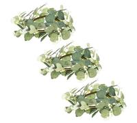 Lurrose 3 Pièces Anneaux de Bougies Artificiels en Eucalyptus Vert, Décoration Réaliste en Tissu de Soie et Plastique pour Table ou Porte, Ambiance Fraîche et Naturelle
