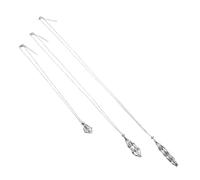Lurrose 3 Pièces Collier Support Cristal Ajustable Acier Inoxydable avec Cage Filetée pour Création de Bijoux Diy