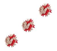 Lurrose 3 Pièces Décorations De Noël Décoration De Noël Noeud De Ruban De Noël Guirlande De Noël Pop up Sapin De Noel Ornements De Noël Papier d'emballage De Noël Noeud De Noël Lin Rouge