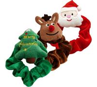 Lurrose 3 Pièces Élastiques à Cheveux de Noël en Tissu pour Femmes Pendentif Présent, Finition Délicate, pour Coiffures DIY et Port Quotidien en Fête