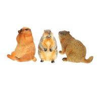 Lurrose 3 pièces Figurines Marmotte Simulation Réalistes Modèles Animaux Décoration Bureau Éducative Petite Statue Vivid Home Ornement