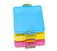 Lurrose 3 Pièces Geoboard Éducatif Double Face pour Garçon Fille avec Élastiques Outil Mathématique Polyvalent pour Apprentissage Classe Accessoire Pédagogique Montessori pour Élèves