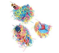 Lurrose 3 Pièces Jouets Suspendus pour Perroquets à Mâcher, Plastique | Petites Oiseaux et Calopsitte, Usage en Cage, Divertissement, Exercice, Développement des Compétences Couleur Aléatoire