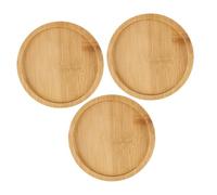 Lurrose 3 pièces Lot de Ronds Bois pour Pots de Fleurs Soucoupes Petites Supports Anti-débordement pour Jardin et Décoration Intérieure