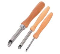 Lurrose 3 pièces Outil Perforateur Rond Acier Inoxydable avec Manche Ergonomique de Poinçons pour Perçage et Sculpture de Poterie