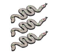 Lurrose 3 Pièces Patch Serpent Perlé avec Strass à Coudre Appliques DIY pour Vêtements Sacs Chaussures et Accessoires Décoration Artisanale