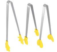 Lurrose 3 pièces Pinces Alimentaires Silicone et Inox Résistantes Lot de Mini Pinces Multifonctions Antidérapantes pour Salade Sucre Glaçons et Buffet Accessoires Pratiques pour Cuisine