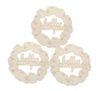 Lurrose 3 Pièces Pumpkin Wreath Wooden Ornaments Unfinished For DIY Painting Crafts Blank Christmas Wood Slices With Rope For Indoor And Outdoor Holiday Decoration