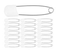 Lurrose 30 Pièces épingle de sûreté épingles à Couches Grandes de bébé à vêtements Grandes s de sûreté s de sûreté en Plastique Alliage de Zinc Blanche