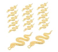 Lurrose 30 Pièces Pendentif serpentin rétro Charme de serpent pour l'artisanat Supplies de bijoux de serpent pour boucles d'oreilles Golden